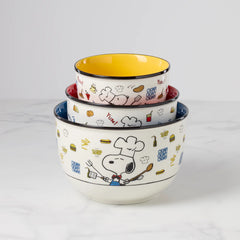 Chef Snoopy 3-Piece Bowl Set