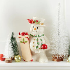 2025 Snowman With Sled Figurine