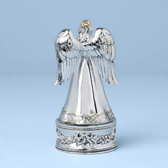 Vintage Christmas Musical Angel Silverplate Figurine, Silent Night