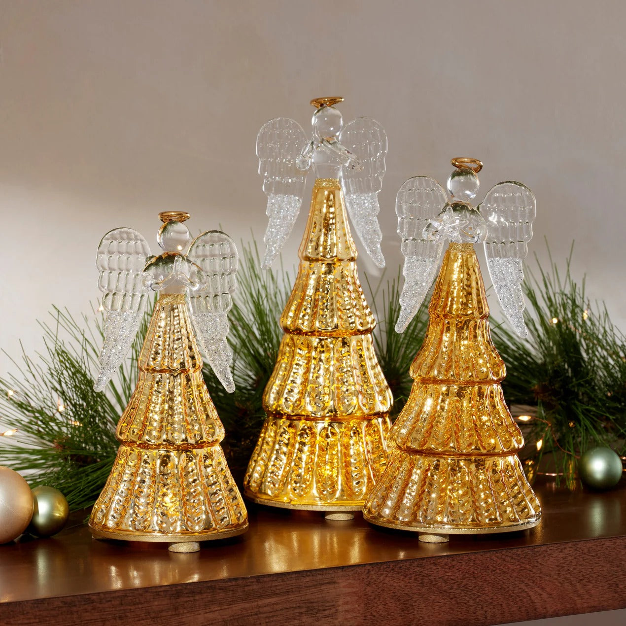 Radiant Light Lit Angel 3 Piece Set