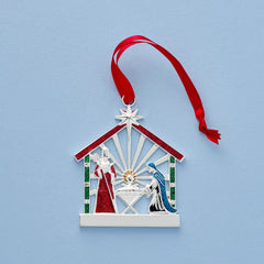 Nativity Charm Silverplate Ornament