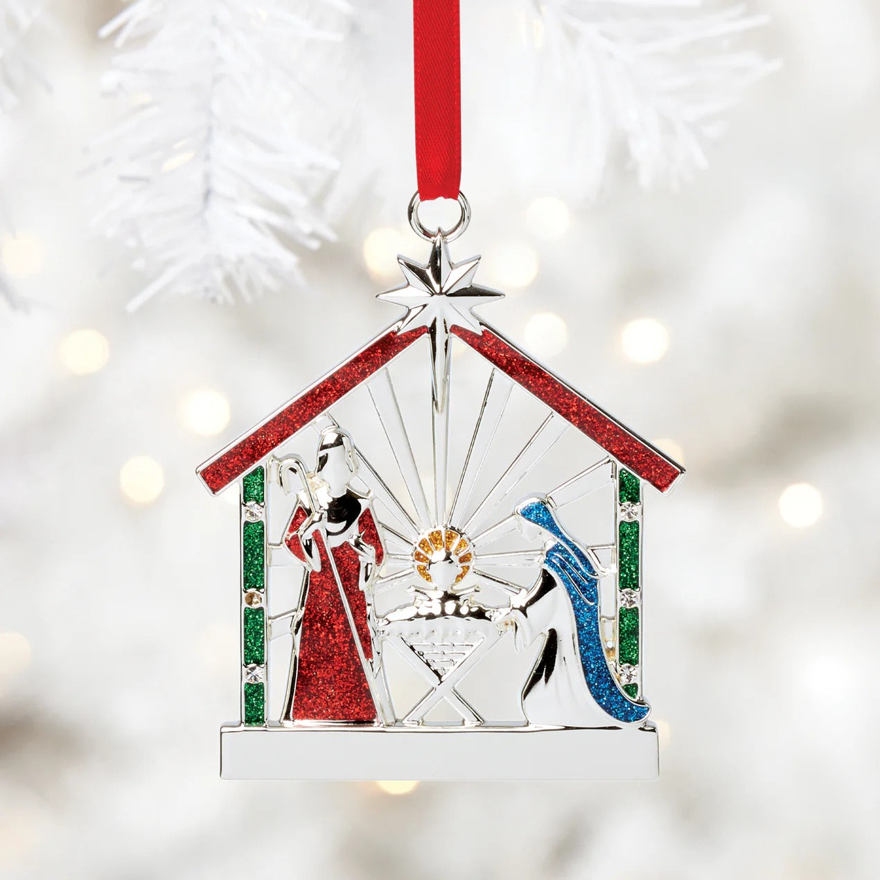 Nativity Charm Silverplate Ornament