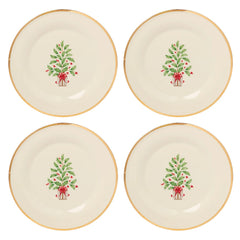Holiday Tree Accent Plates; Set Of 4