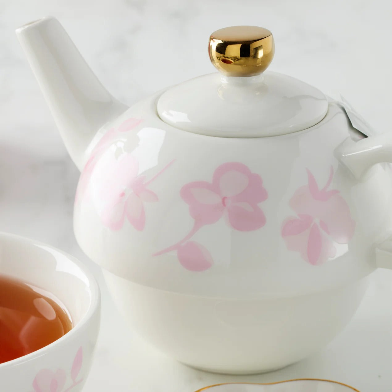 Spring Pansies Tea For One with Tea Bag Holder