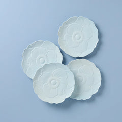 Butterfly Meadow Floral Set Of 4 Accent Plates - Blue