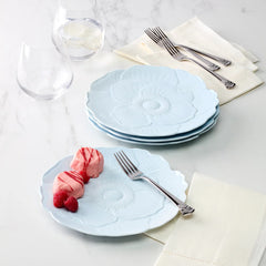 Butterfly Meadow Floral Set Of 4 Accent Plates - Blue