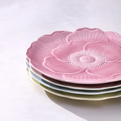 Butterfly Meadow Floral Set Of 4 Accent Plates - Pink