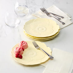 Butterfly Meadow Floral Set Of 4 Accent Plates - Yellow