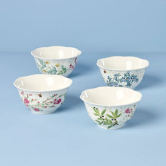 Butterfly Meadow Herbs Rice Bowls, Set Of 4