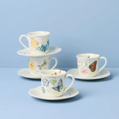 Butterfly Meadow Espresso Cup & Saucer, Set Of 4