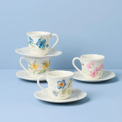 Butterfly Meadow Espresso Cup & Saucer, Set Of 4