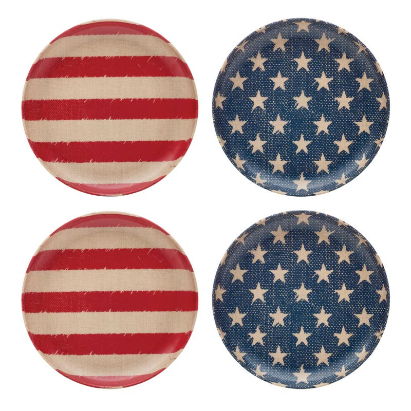 Vintage Americana Accent Plates - Set Of 4