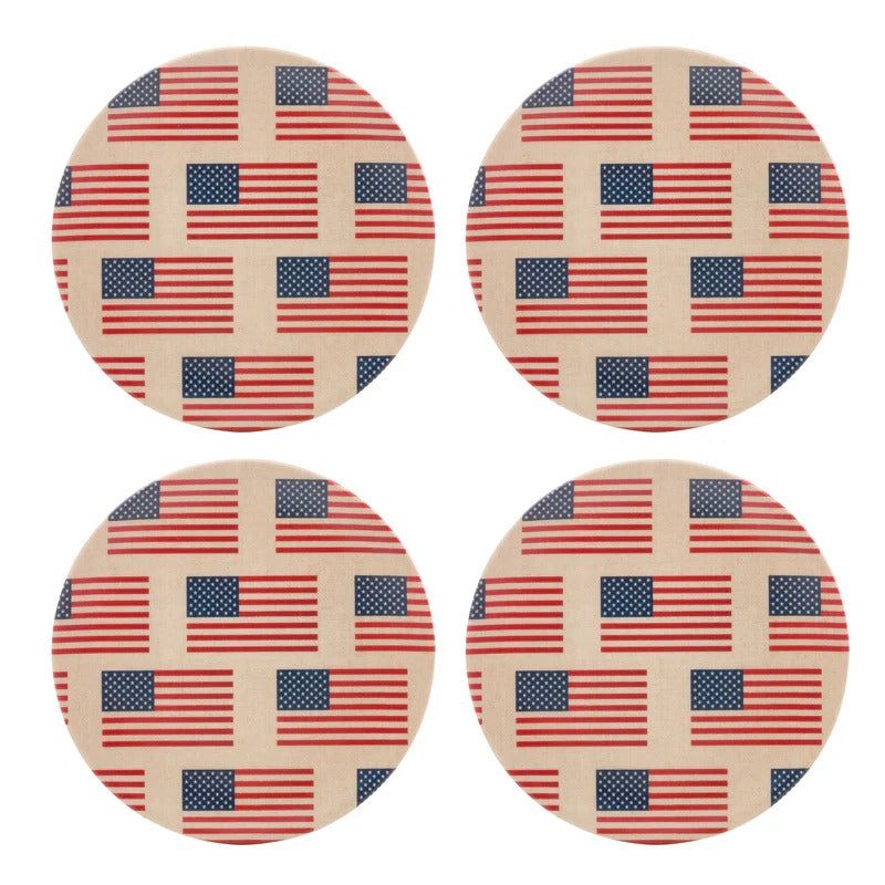 Vintage Americana Tidbit Plates - Set Of 4