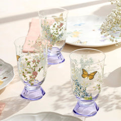 Butterfly Meadow Herbs Tall Tumblers, Set Of 4