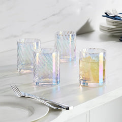 Tuscany Classics Iridescent Double Old Fashioned Glasses, Se