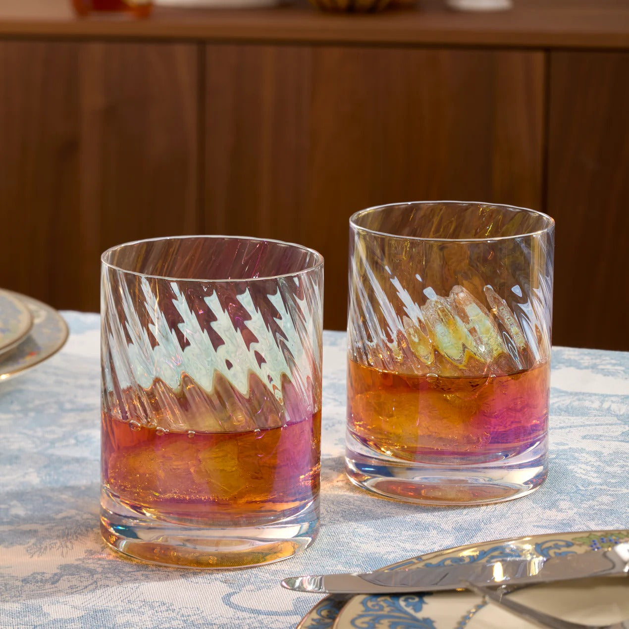 Tuscany Classics Iridescent Double Old Fashioned Glasses, Se