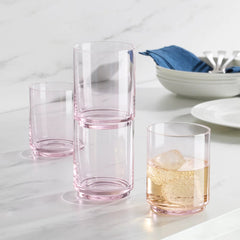 Tuscany Classics Stackable Tall Glasses, Set Of 4, Blush