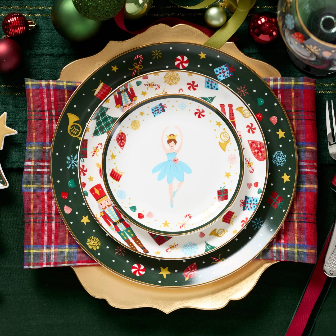 Nutcracker Ballet Accent Plates - Set of 4