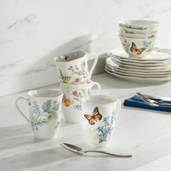 Butterfly Meadow Herbs Mugs, Set Of 4