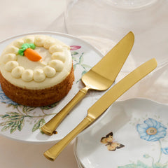 Portola Satin Gold 2-Piece Dessert Set