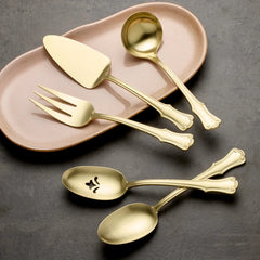 James Street Champagne Satin 5-Piece Hostess Set