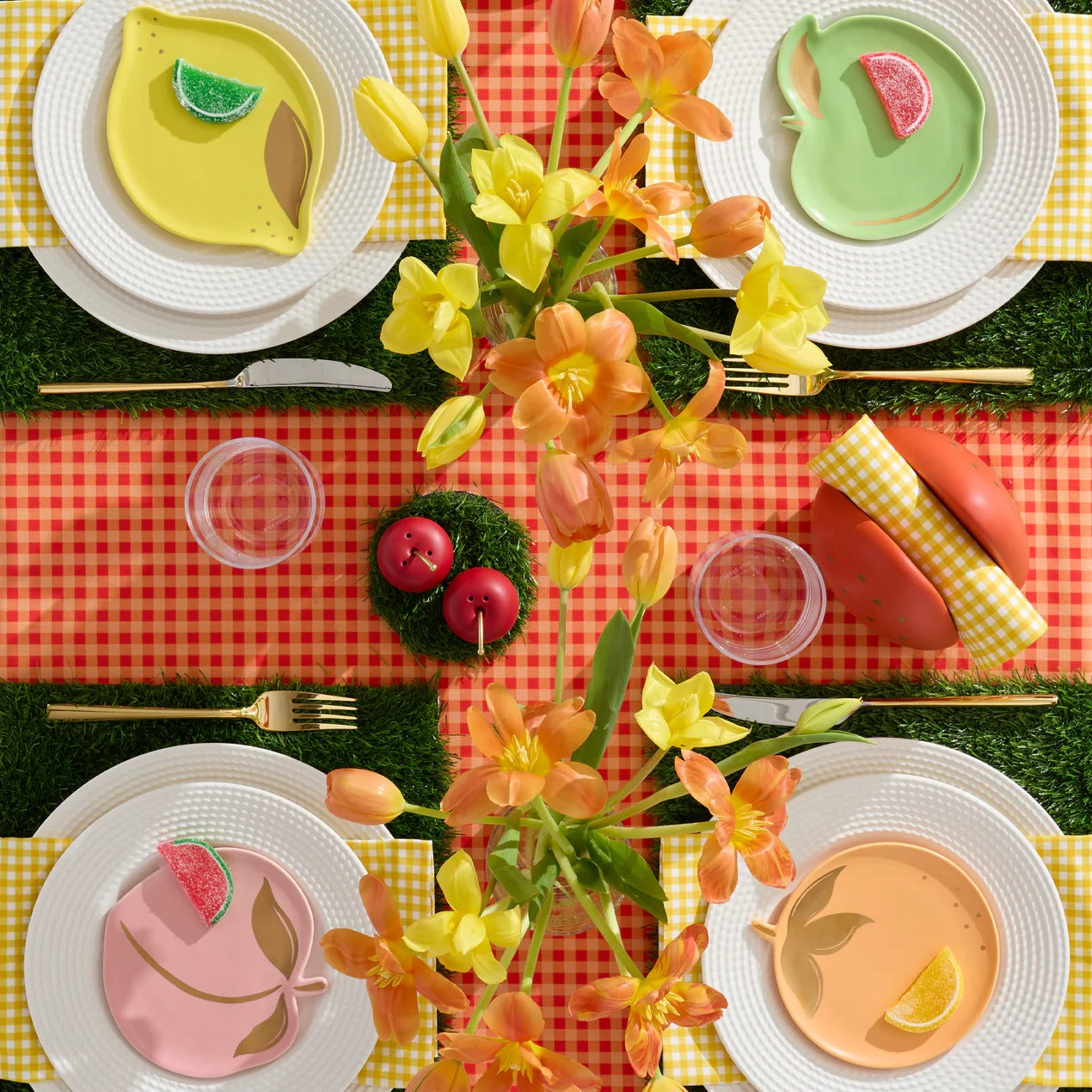 Tutti Fruity Tidbit Plates, Set of 4