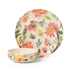 24 Seven Melamine Floral 12-Piece Dinnerware Set