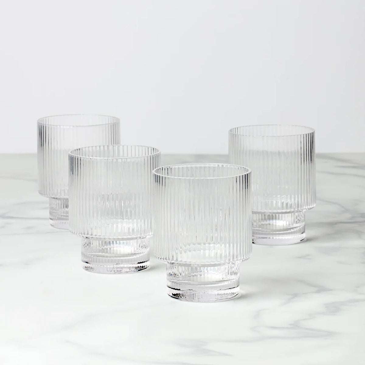 Modulus Tumblers, Set Of 4, Clear