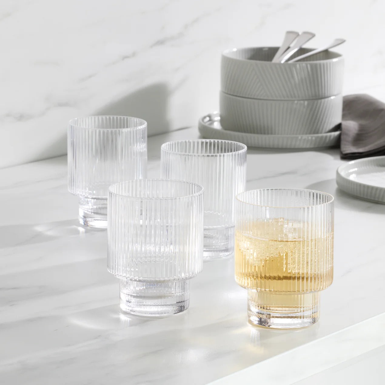Modulus Tumblers, Set Of 4, Clear