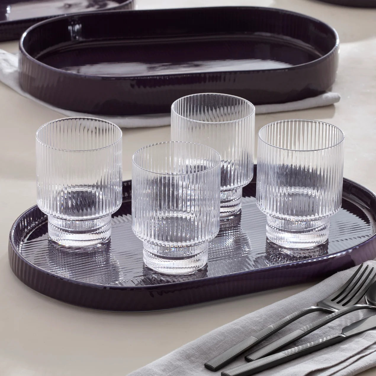 Modulus Tumblers, Set Of 4, Clear