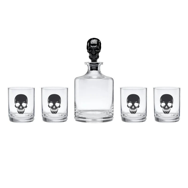 Vintro Halloween Skeleton 5-Piece Whiskey Set