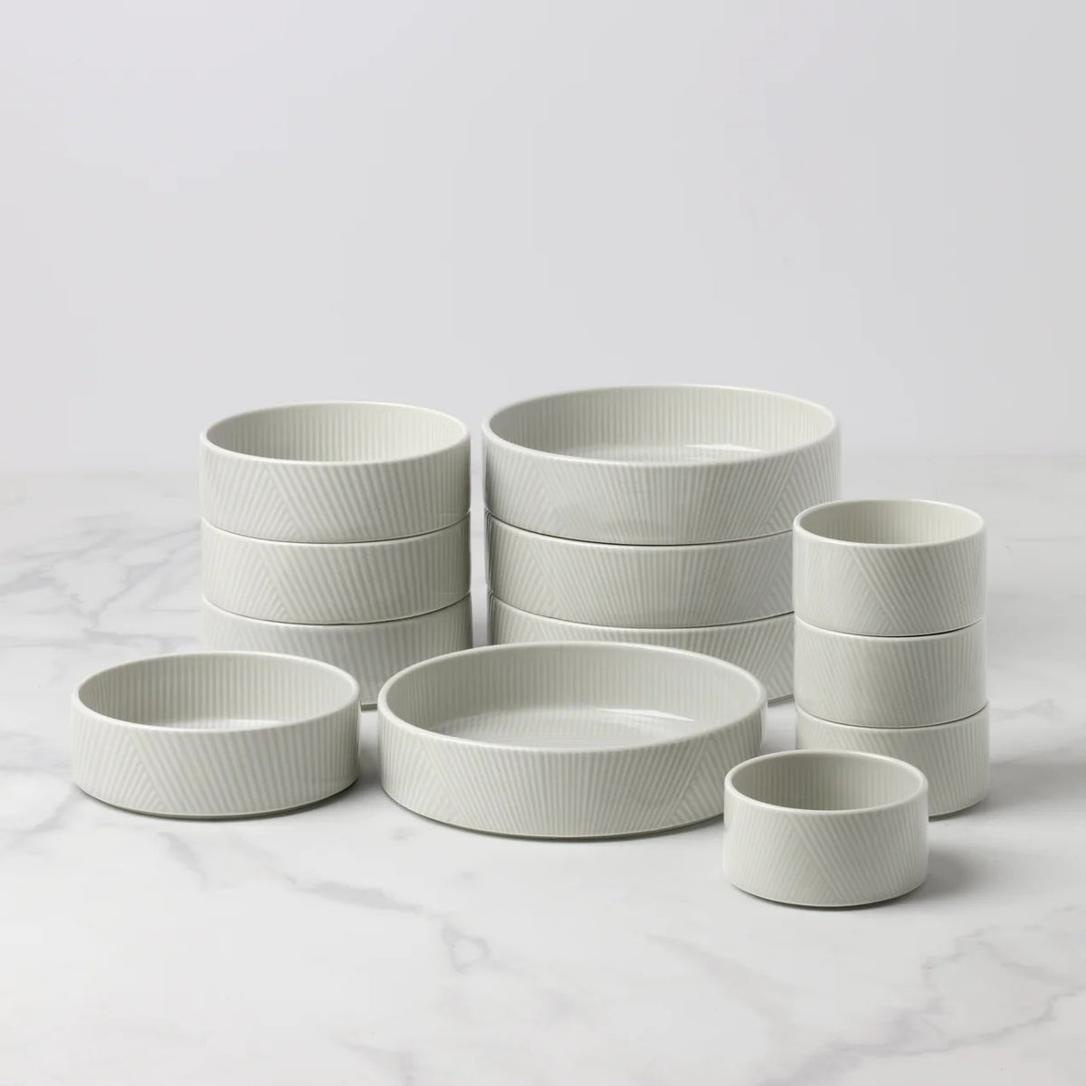 Modulus 12-Piece Bowl Set, Vapor