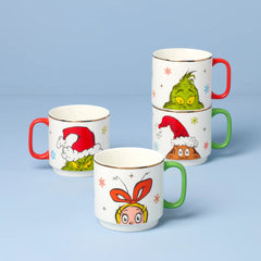 Merry Grinchmas Stackable Mugs, Set Of 4, Assorted