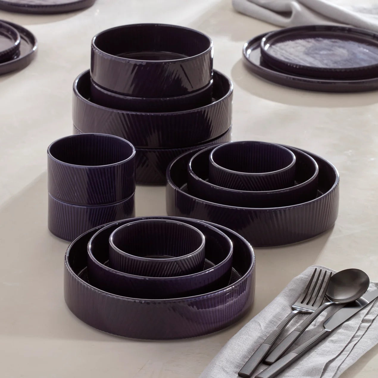 Modulus 12-Piece Bowl Set, Nightshade