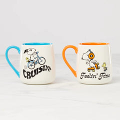 Peanuts Mugs, Set Of 2, Cruisin'-Feelin' Fine