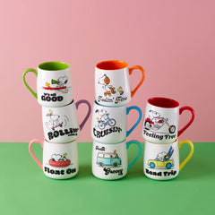 Peanuts Mugs, Set Of 2, Rollin'-All Good