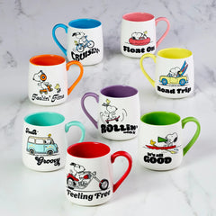 Peanuts Mugs, Set Of 2, Rollin'-All Good