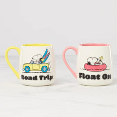 Peanuts Mugs, Set Of 2, Road Trip-Float On