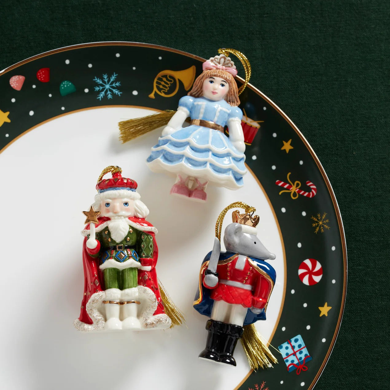 Nutcracker Ballet 3-Piece Ornament Set
