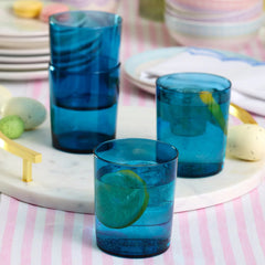 Bunny Hop Stackable Blue Tall Glasses, Set of 6