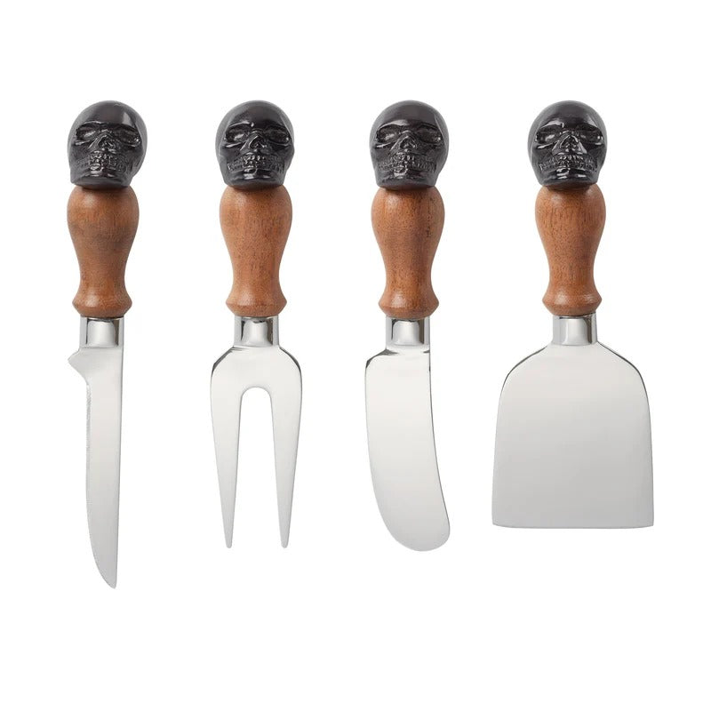 Vintro Halloween Skull Mirror 4-Piece Cheese Set