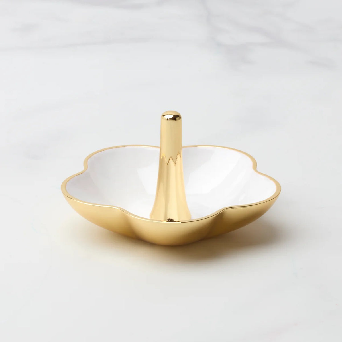 Make It Pop Metal Ring Dish, White