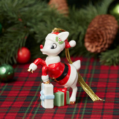 Rudolph in a Santa Suit Ornament