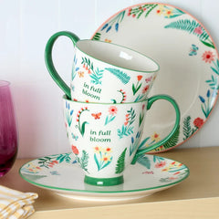 First Blooms Green Mugs, Set of 2