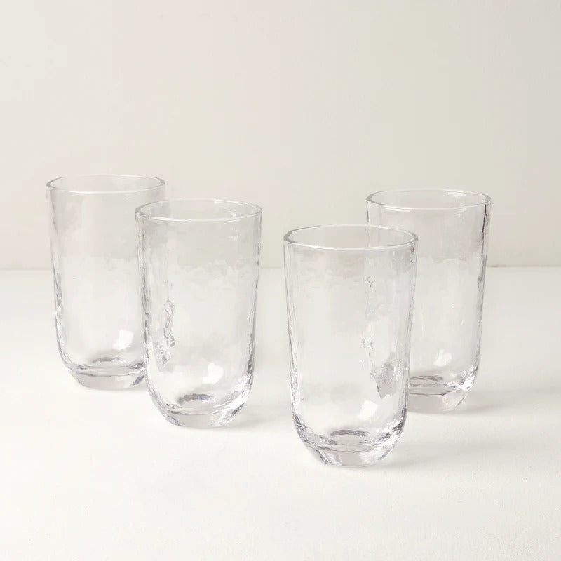 Homespun Clear Tall Tumbler - Set Of 4