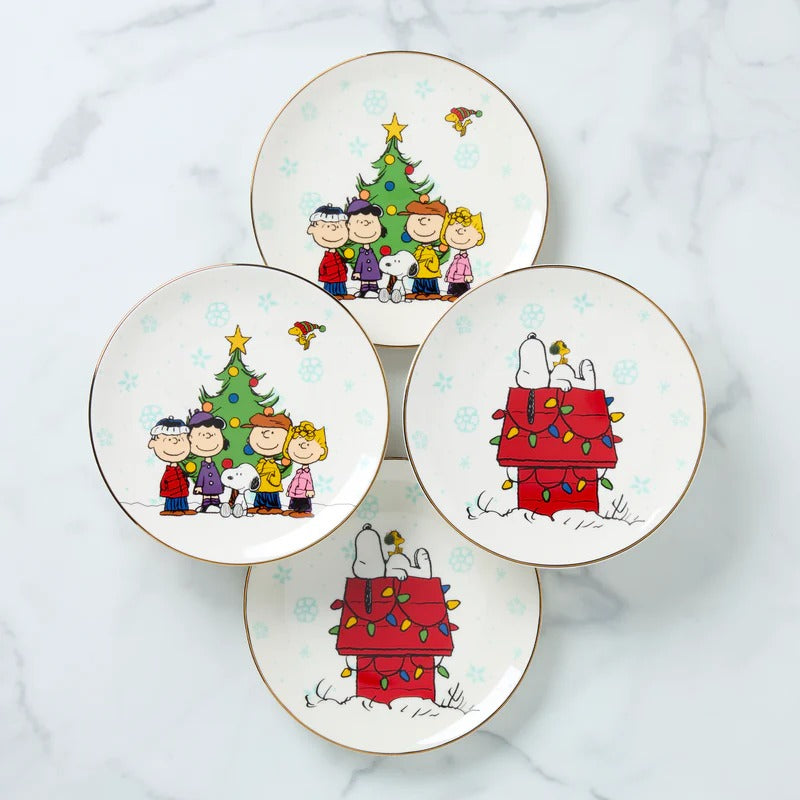 Peanuts Gang Accent Plates, Set of 4, Assorted