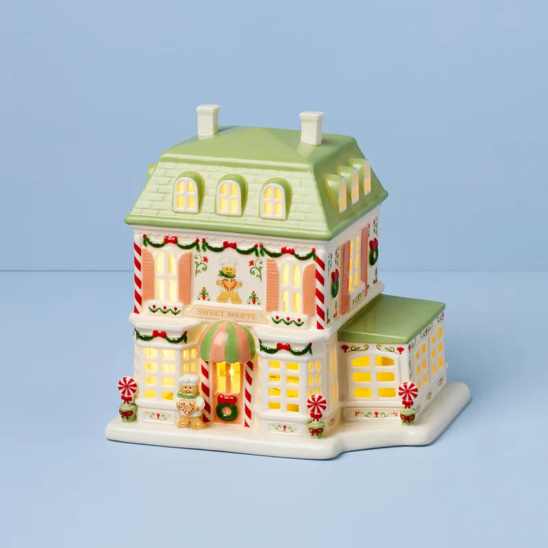 Lenox Holiday Village Sweet Shop Lit Figurine