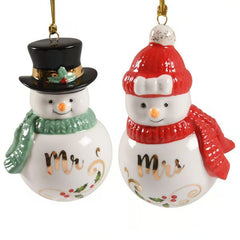 Mr And Mrs Snowman Set - With Box