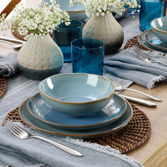 Organic Shades Blue 18-Piece Dinnerware Set