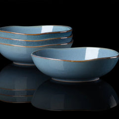 Organic Shades Blue Pasta Bowls, Set of 4